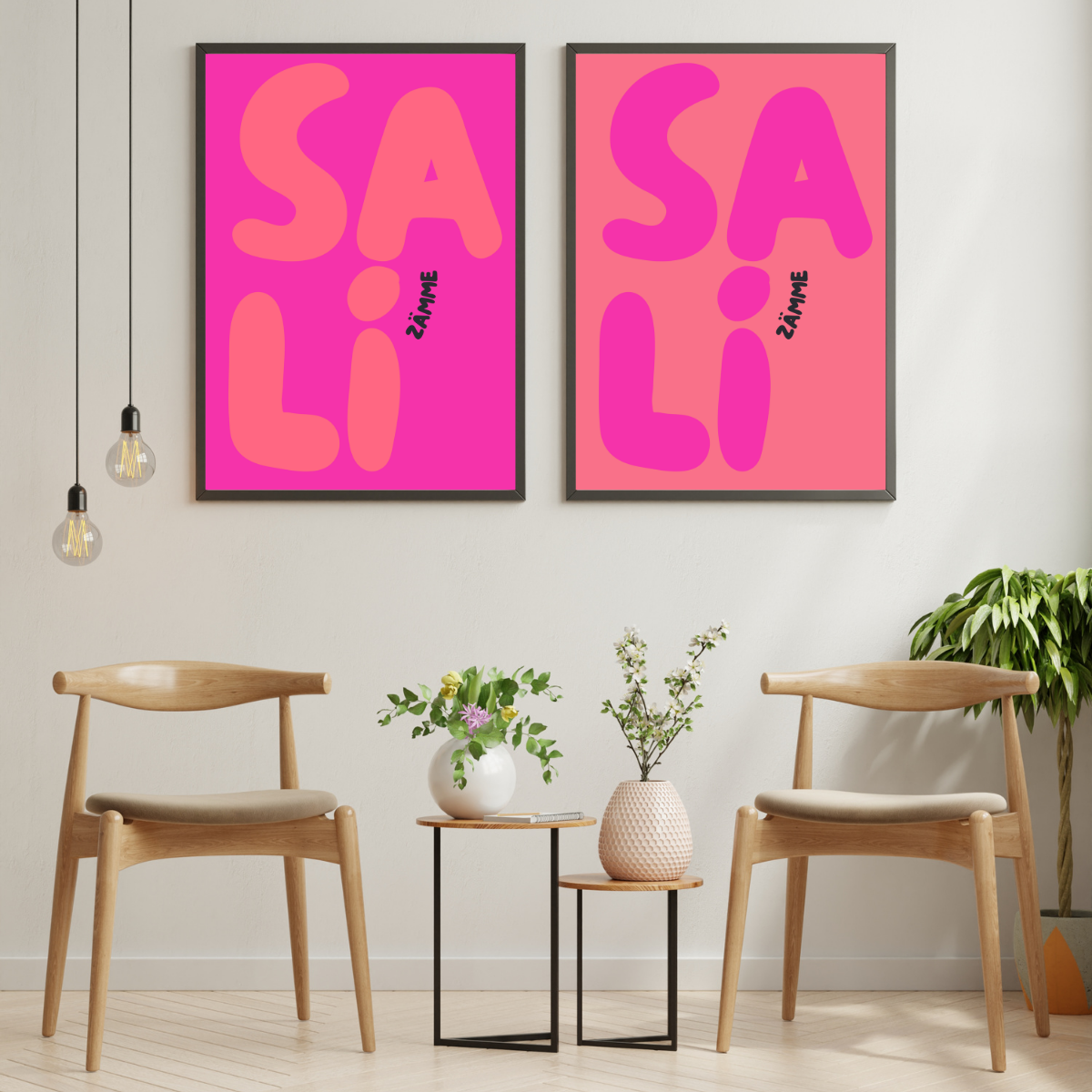 "SALI ZÄMME" Poster Pink