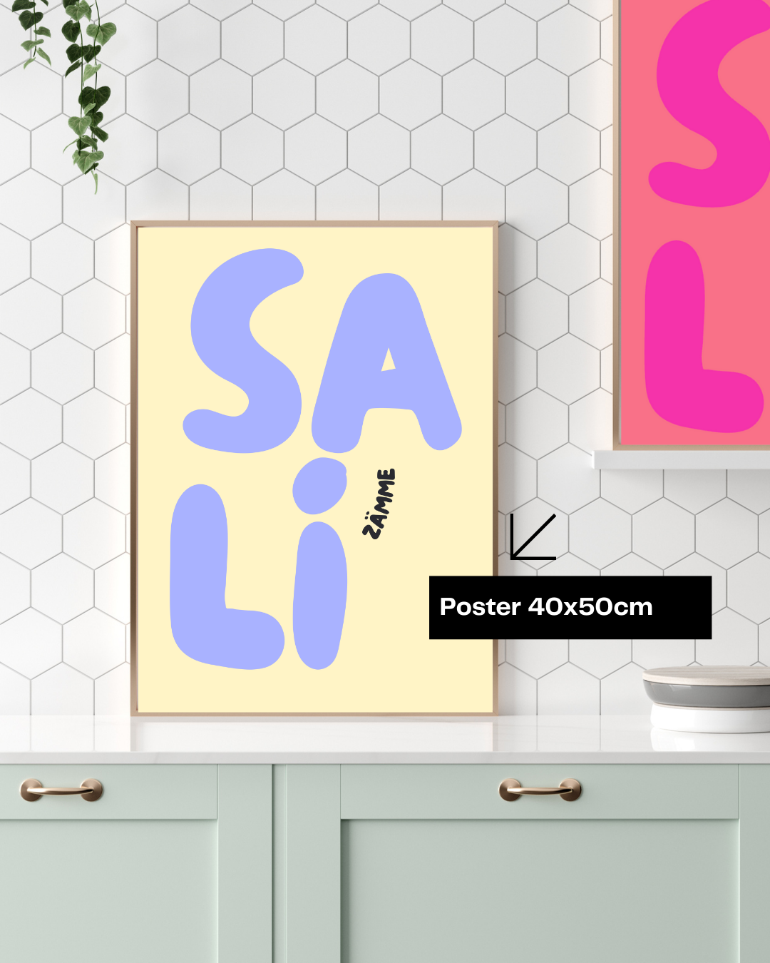 "SALI ZÄMME" Poster Gelb