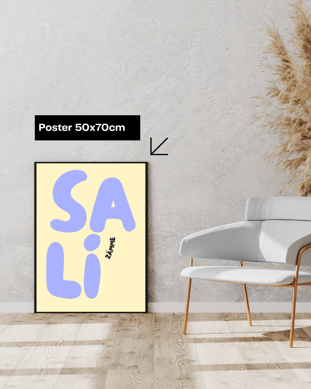 "SALI ZÄMME" Poster Gelb