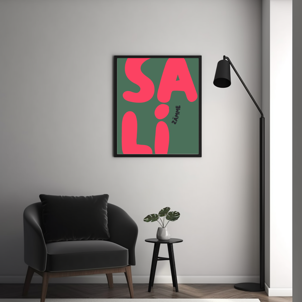 "SALI ZÄMME" Poster Grün