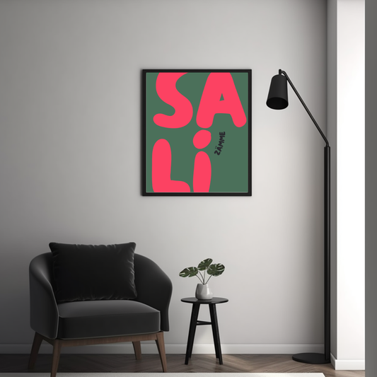 "SALI ZÄMME" Poster Grün